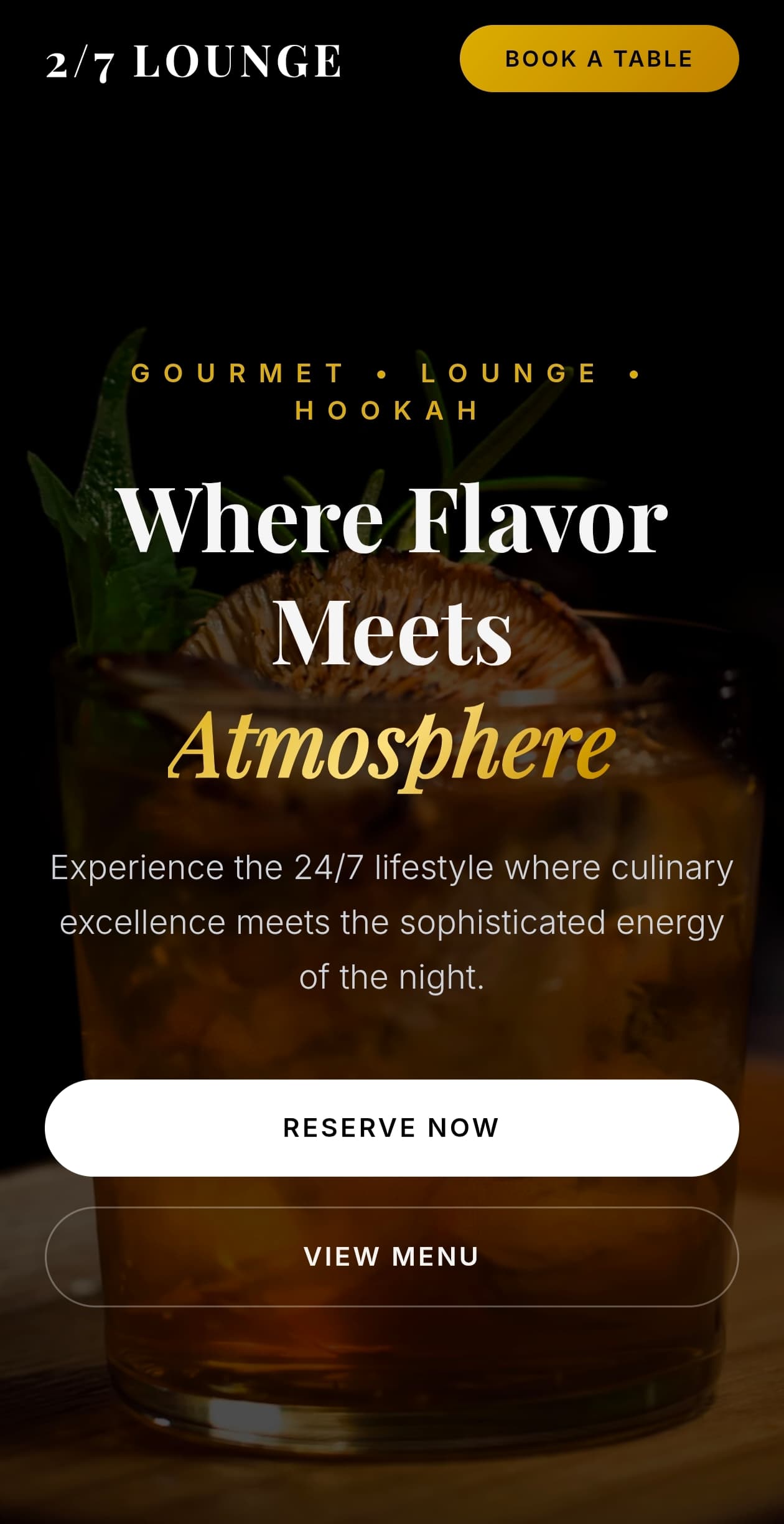 Luxury Dining Website Interface